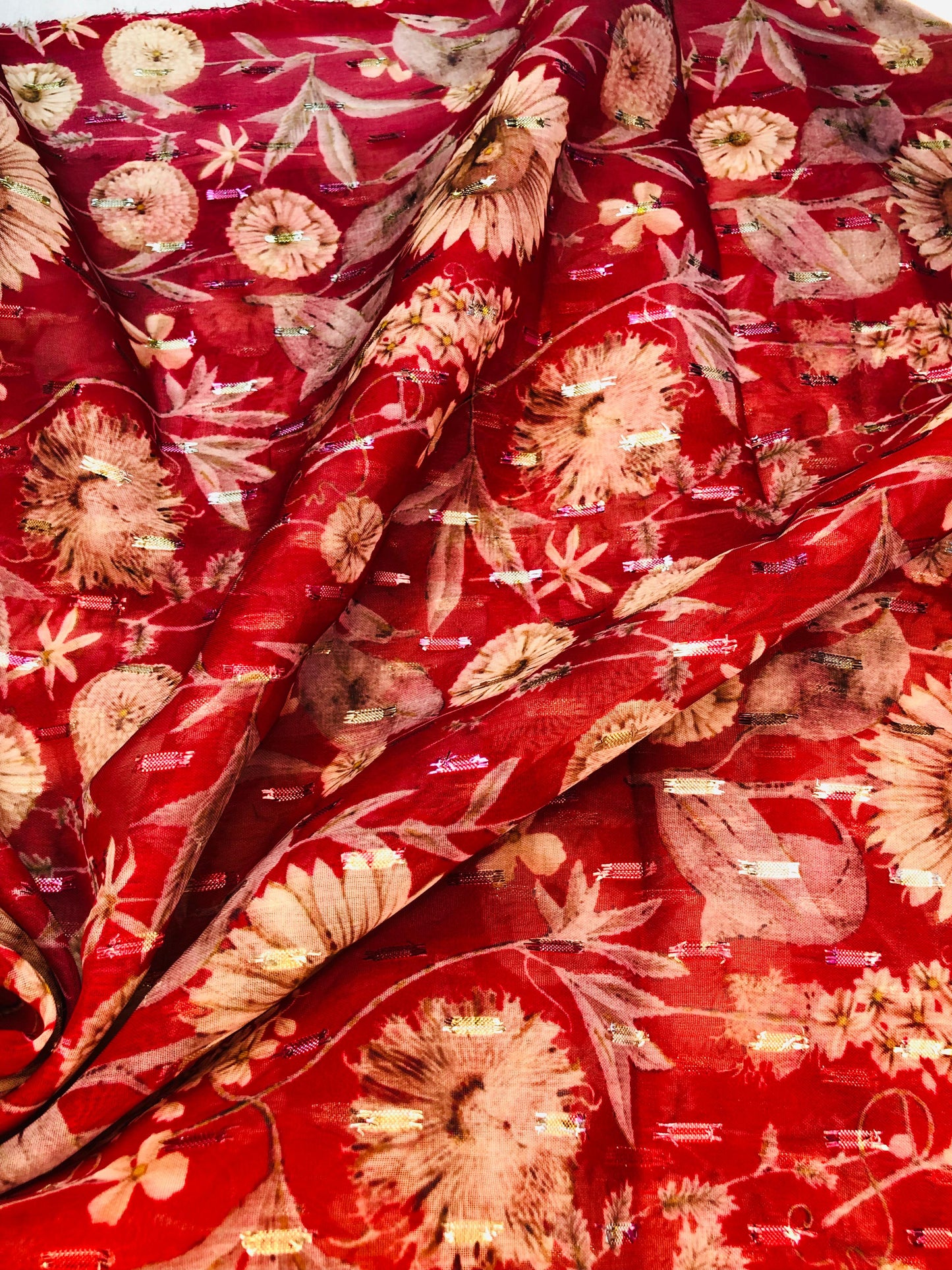 gold butta maroon floral