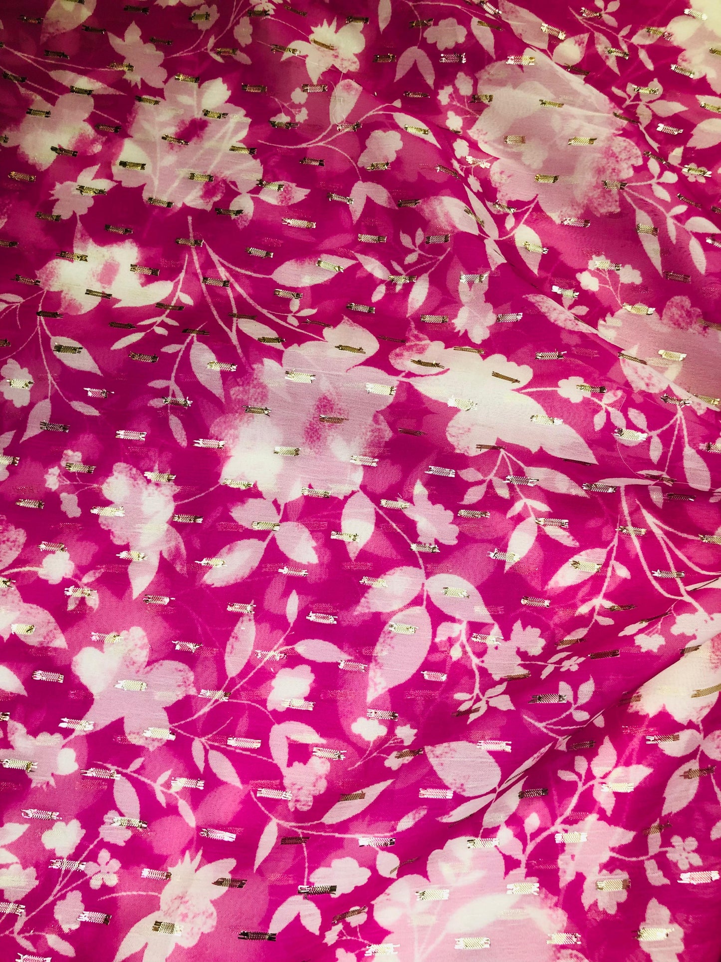 gold butta mono pink floral