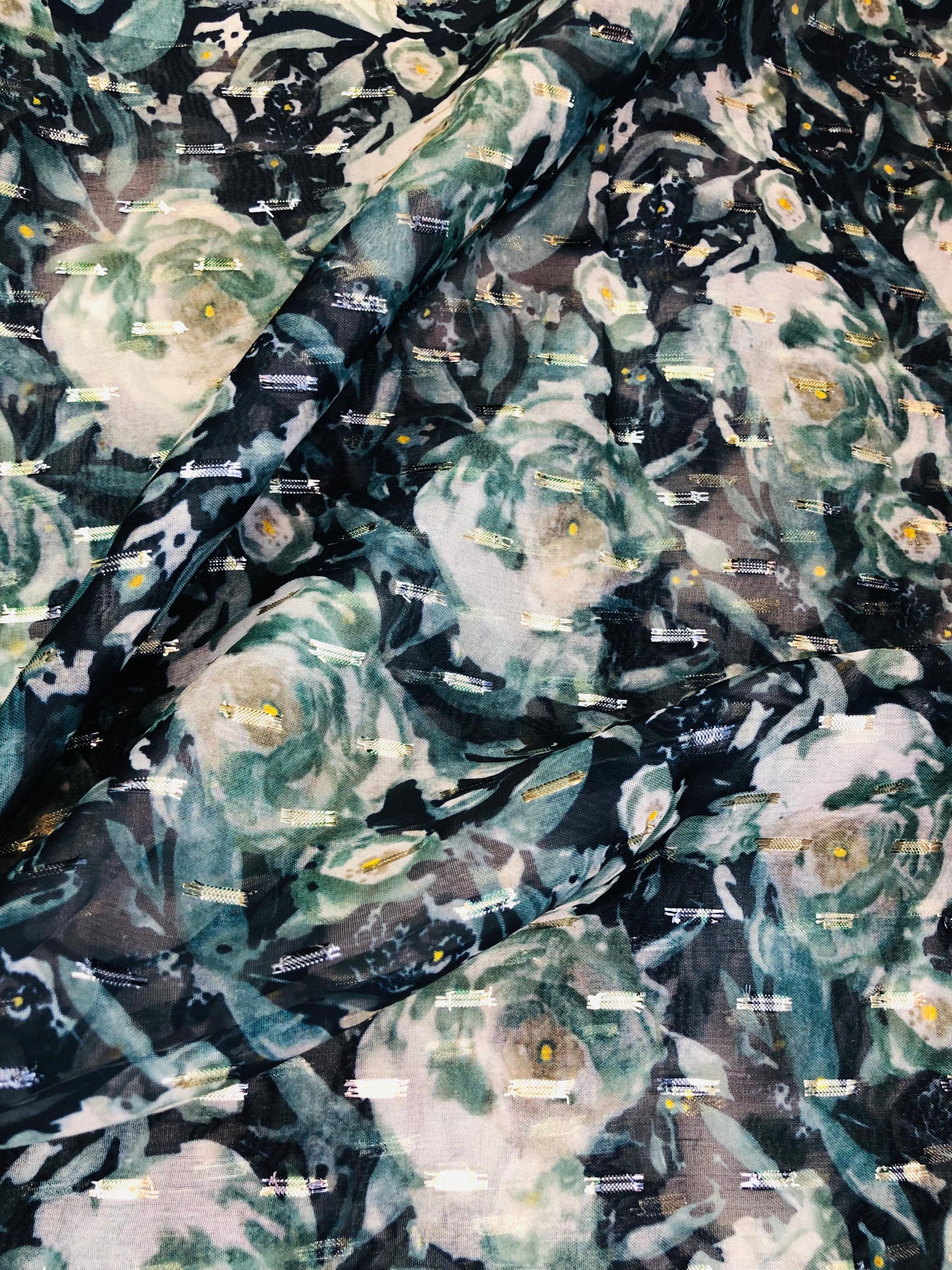 gold butta navy floral