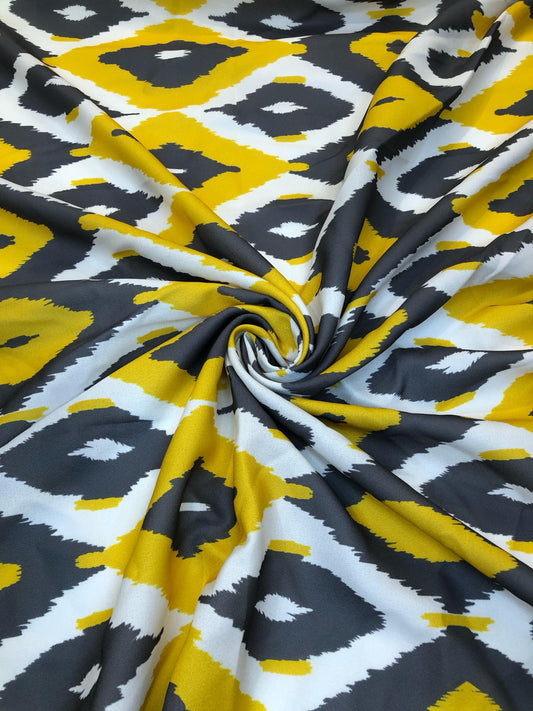 YELLOW GREY IKKAT