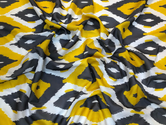 YELLOW GREY IKKAT