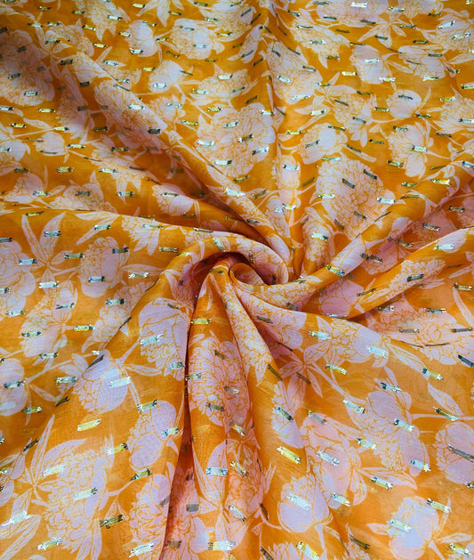 gold butta mono mustard floral