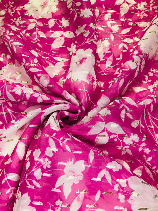 gold butta mono pink floral
