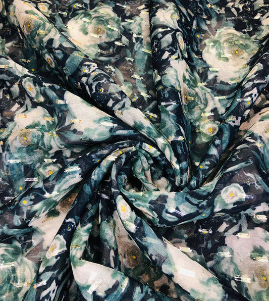 gold butta navy floral