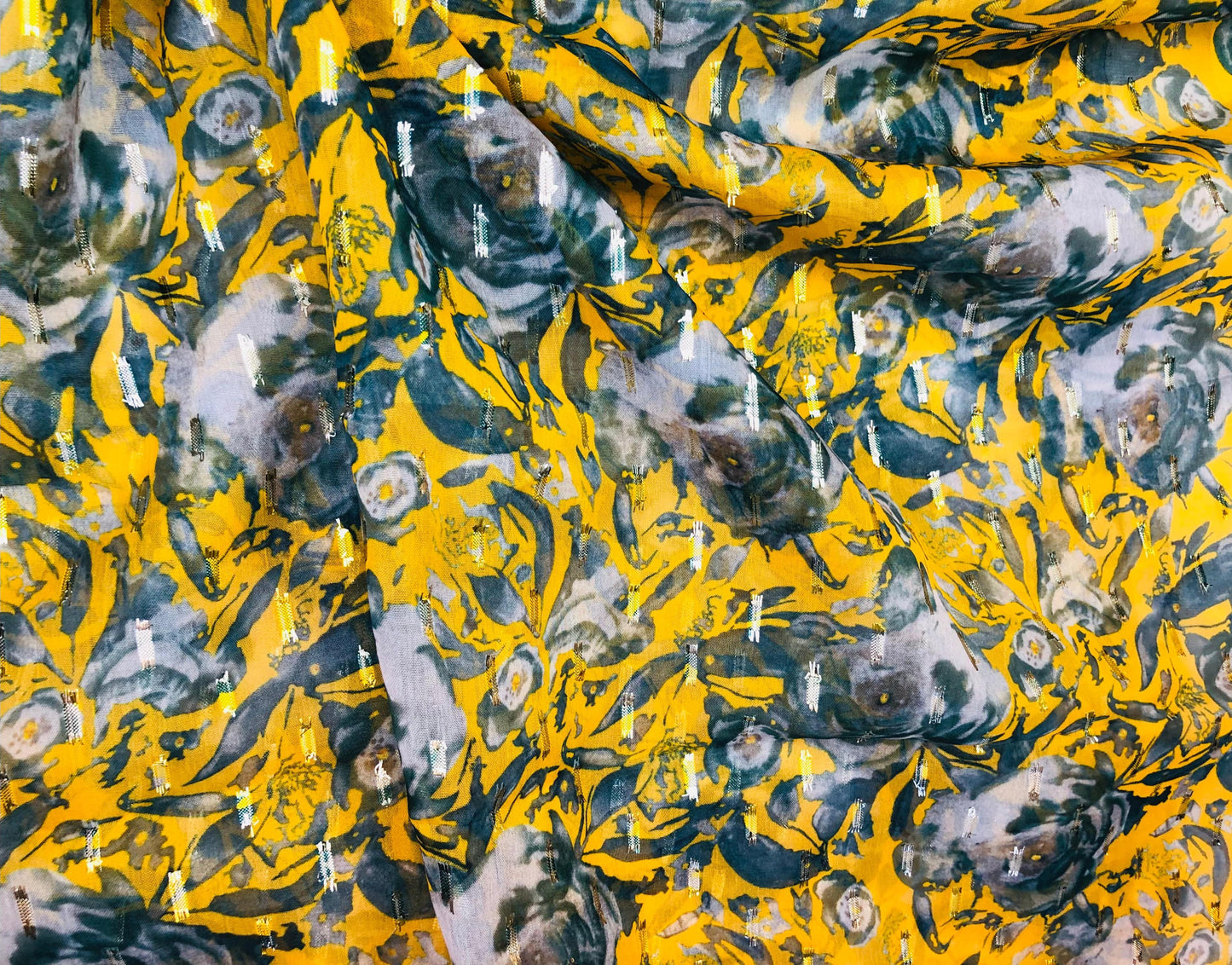 gold butta yellow floral