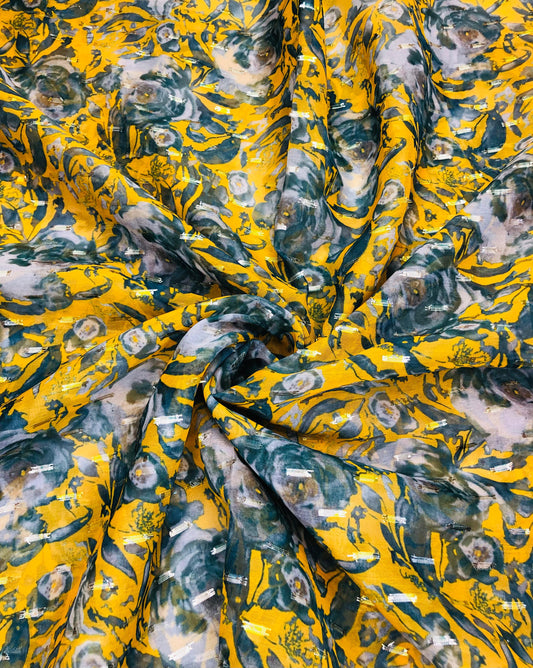 gold butta yellow floral