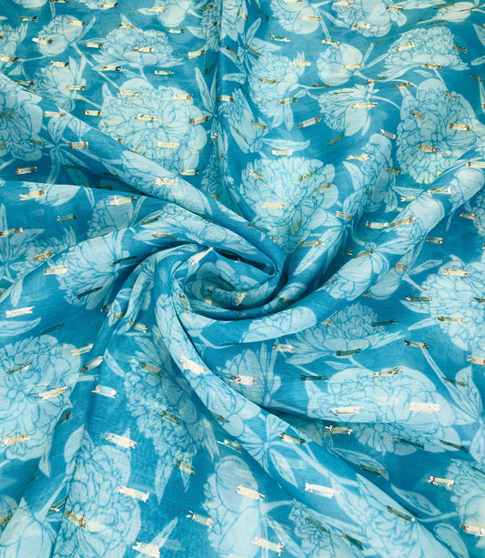 gold butta mono sky floral