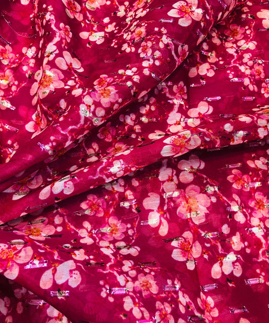 gold butta magenta multi floral