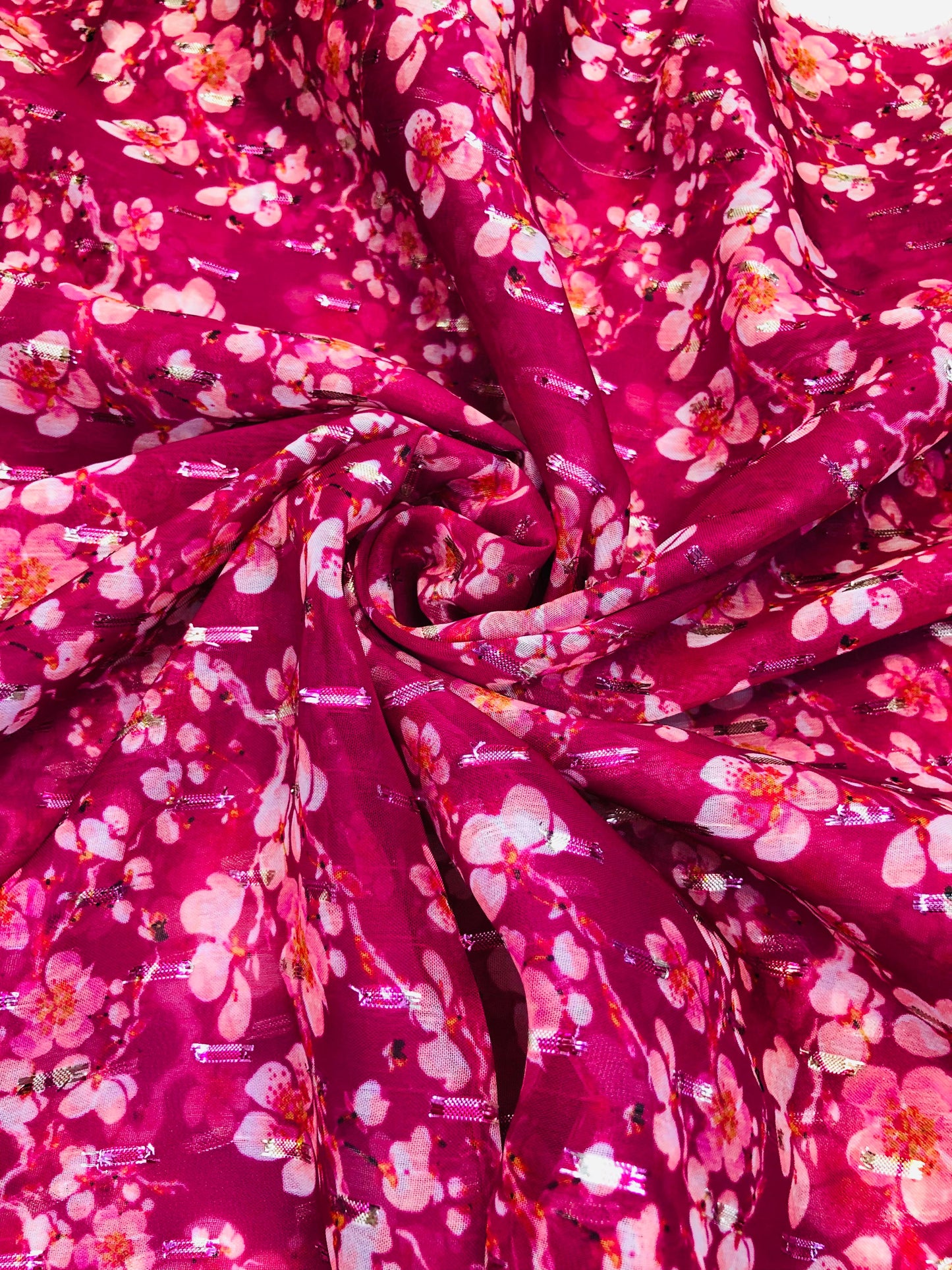 gold butta magenta multi floral