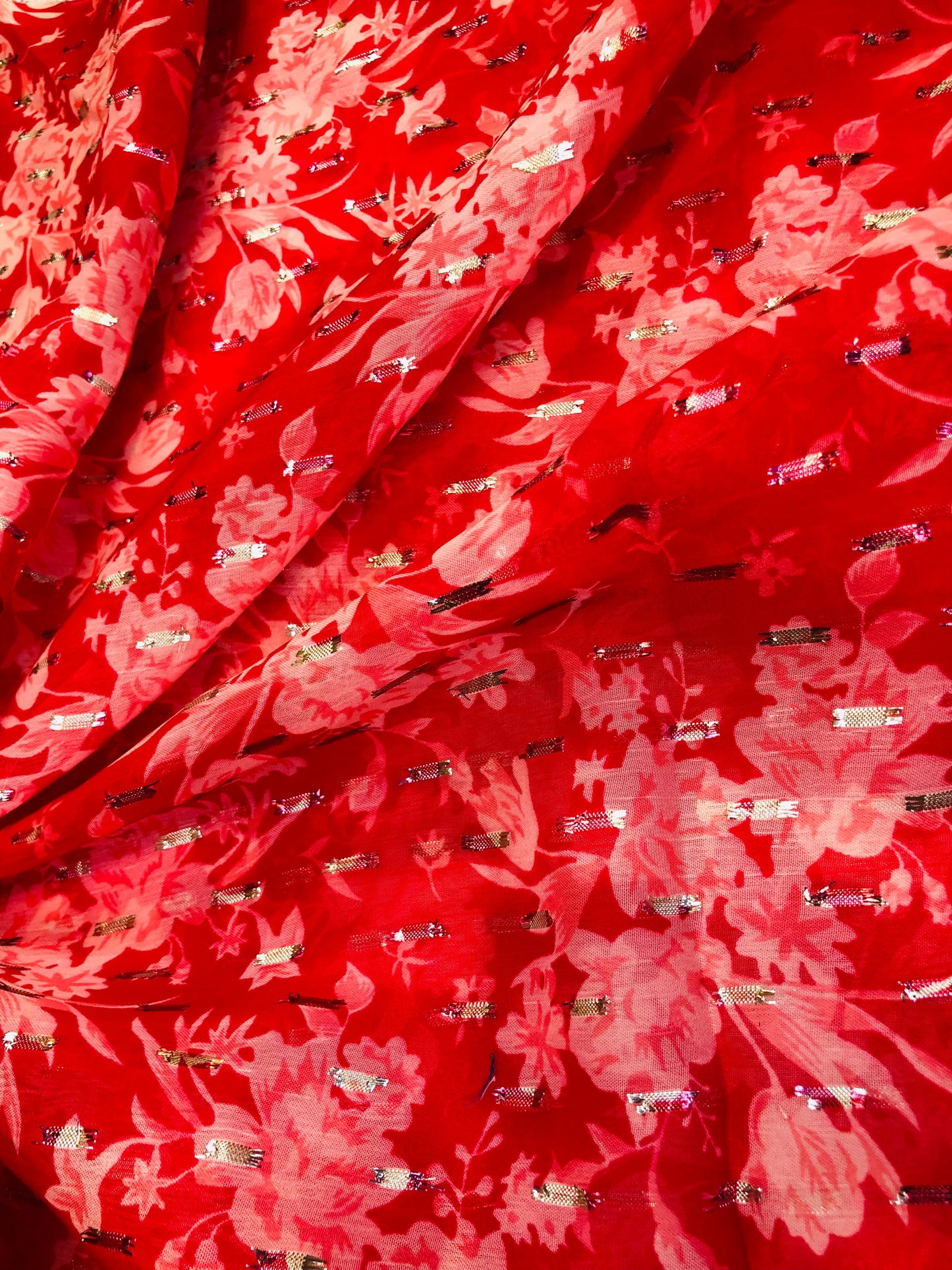 gold butta pink red floral