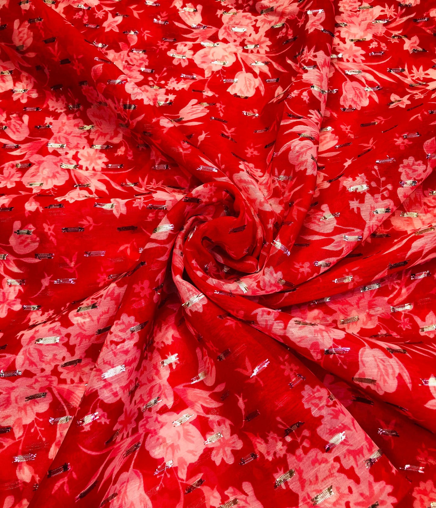 gold butta pink red floral