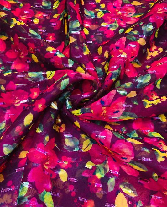 gold butta magenta floral